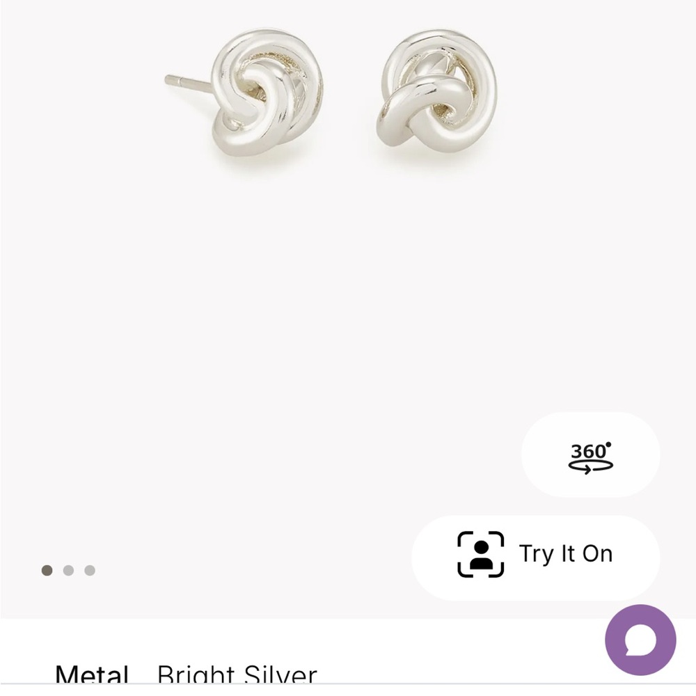 Kendra Scott Silver Love Knot Earrings